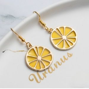 UHAVIT Fashion Jewelry For Women Fruit Earrings-Lemon